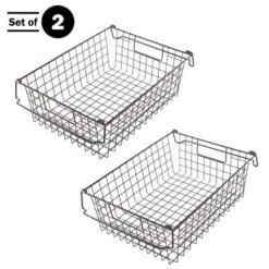 Set Of 2 Storage Bins - Basket Set For Toy, Kitchen, Closet, And Bathroom Storage - Large Shelf Organizers With Handles By Home-Complete (Brown)