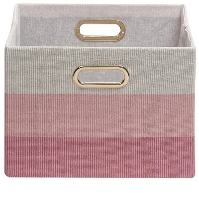 Lambs & Ivy Pink Ombre Foldable/Collapsible Storage Bin/Basket 1 Lambs & Ivy Pink Ombre Foldable/Collapsible Storage Bin/Basket