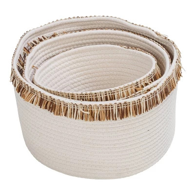 Honey-Can-Do Set Of 3 Cotton Rope Baskets White 2 Honey-Can-Do Set Of 3 Cotton Rope Baskets White - Image 2