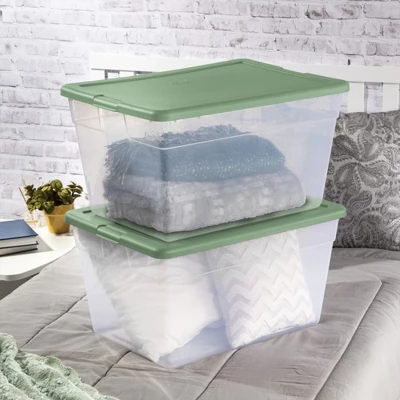 Sterilite Stackable 56 Quart Storage Tote Organizing Home And Office Containers With Secure Latching Lid And Built In Handles, (24 Pack) 4 Sterilite Stackable 56 Quart Storage Tote Organizing Home And Office Containers With Secure Latching Lid And Built In Handles, (24 Pack) - Image 4