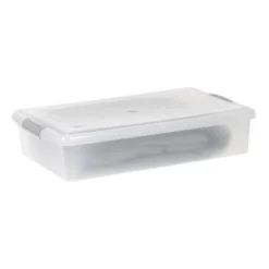 IRIS 40qt Underbed Plastic Storage Container With Lid And Buckles Clear -IRIS Storage Deals Store GUEST 43d96137 e840 4a78 9314 ea87b59da927