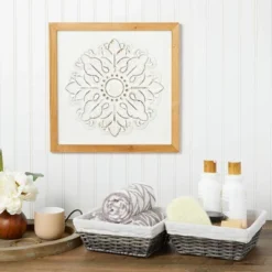 Farmlyn Creek 3-Pack Square Wicker Storage Baskets With Liners With Cloth Lining For Organizing Pantry Shelves, Bathroom, Laundry Room, Closet, 9x4 In -IRIS Storage Deals Store GUEST 442202cb 68f3 4756 ade3 8465da927a52