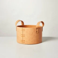 Faux Leather Storage Bin Camel Brown - Hearth & Hand™ With Magnolia -IRIS Storage Deals Store GUEST 44d96e68 729c 45be 9c1d 095880db7830