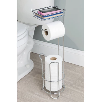 Classico Roll Stand Plus With Shelf Chrome - IDESIGN 3 Classico Roll Stand Plus With Shelf Chrome - IDESIGN - Image 3