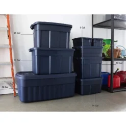 Rubbermaid Roughneck Home/Office 18 Gallon Rugged Latching Plastic Storage Tote With Lid, Dark Indigo Metallic (12 Pack) -IRIS Storage Deals Store GUEST 456e446c 11e5 4604 a9fc 70e7821c66e0