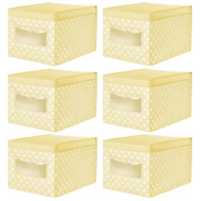MDesign Child/Kids Fabric Closet Storage Box, Large, Polka Dot, 6 Pack 8 MDesign Child/Kids Fabric Closet Storage Box, Large, Polka Dot, 6 Pack - Image 8