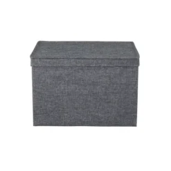 Household Essentials Set Of 2 Wide Storage Boxes With Lids Graphite Linen -IRIS Storage Deals Store GUEST 462400a3 79af 4487 a10e f7847cd92eed