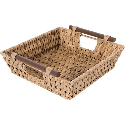 American Atelier Water Hyacinth Wicker Basket With Handles Square Woven Wicker Storage Baskets, Built-in Carry Handles Laundry Storage Or Pantry Bin 8 American Atelier Water Hyacinth Wicker Basket With Handles Square Woven Wicker Storage Baskets, Built-in Carry Handles Laundry Storage Or Pantry Bin - Image 8