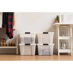 IRIS 45qt Stack And Pull Storage Bin Clear