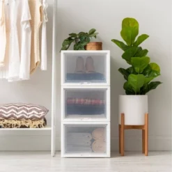 IRIS 3pk Plastic Storage Drawer Deep With Sliding Door White -IRIS Storage Deals Store GUEST 47220af4 3f2f 4b7e a18c a7c4a473d0b6