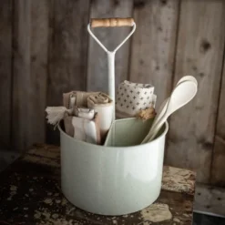 Round White Metal Caddy - Foreside Home & Garden 12 Round White Metal Caddy - Foreside Home & Garden -IRIS Storage Deals Store GUEST 47318d16 11c9 4acd 8ea2 542df3f8d45c