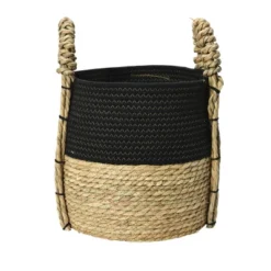 Household Essentials Terra Braid Grass Basket Black/Natural 9 Household Essentials Terra Braid Grass Basket Black/Natural -IRIS Storage Deals Store GUEST 4884a09e 8976 4507 945a b6b20f3cb054