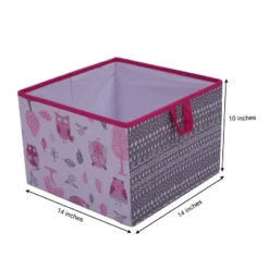 Bacati - Owls Pink/Gray Girls Cotton Storage Box Large -IRIS Storage Deals Store GUEST 48a480ed c6fb 4182 931e b2d3f3e5e100