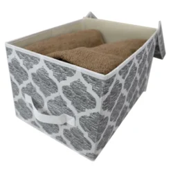 Home Basics Arabesque Large Non-Woven Storage Box With Label Window, Grey 8 Home Basics Arabesque Large Non-Woven Storage Box With Label Window, Grey -IRIS Storage Deals Store GUEST 48d288d5 a685 453b b22c 441897b6db5f