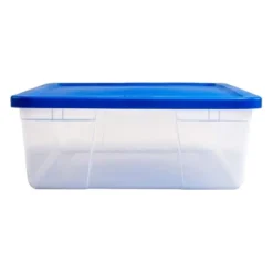 Homz 28 Quart Snaplock Clear Plastic Storage Tote Container Bin With Secure Lid And Handles For Home And Office Organization, Blue (4 Pack) 6 Homz 28 Quart Snaplock Clear Plastic Storage Tote Container Bin With Secure Lid And Handles For Home And Office Organization, Blue (4 Pack) -IRIS Storage Deals Store GUEST 492f42d8 7d3a 44cb 8197 063cdccc051c