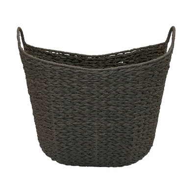 Household Essentials Tall Scoop Basket Paper Rope Gray 4 Household Essentials Tall Scoop Basket Paper Rope Gray - Image 4