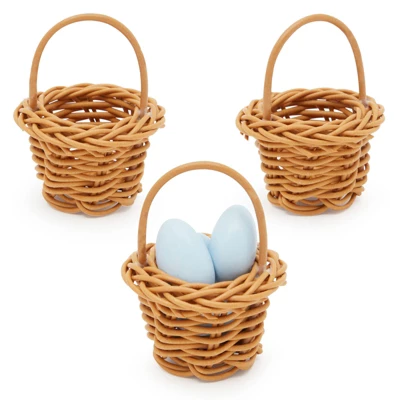 Juvale 24 Pack Rattan Tiny Baskets With Handles For Birthday Easter Decor Party Favors Or Baby Shower, 2.7 In 4 Juvale 24 Pack Rattan Tiny Baskets With Handles For Birthday Easter Decor Party Favors Or Baby Shower, 2.7 In - Image 4