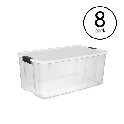 Sterilite Storage System Solution With 116 Quart Clear Stackable Storage Box Organization Containers With White Latching Lid 7 Sterilite Storage System Solution With 116 Quart Clear Stackable Storage Box Organization Containers With White Latching Lid - Image 7