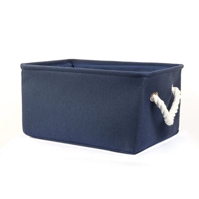 Unique Bargains Home Closet Cotton Fabric Decorative Storage Bin Small Dark Blue 1 Pc 5 Unique Bargains Home Closet Cotton Fabric Decorative Storage Bin Small Dark Blue 1 Pc - Image 5
