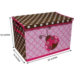 Bacati - Ladybugs Pink/Chocolate Storage Toy Chest