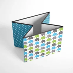 Bacati - Elephants Aqua/Lime/Gray Storage Box Large