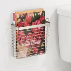 MDesign Metal Wire Wall Mount Magazine Rack, Compact Book Holder