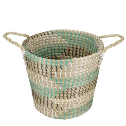 Northlight 14" Natural Woven Seagrass Basket With Teal, Black And White Accents 6 Northlight 14" Natural Woven Seagrass Basket With Teal, Black And White Accents -IRIS Storage Deals Store GUEST 4b76dedb ba39 45c2 a465 a395f76cb4eb