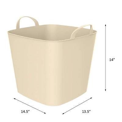 Life Story Tub 25L Tan Tub Basket 6.6 Gal Plastic Storage Tote Bin W/ Carry Handles, Tan (12 Pack) 4 Life Story Tub 25L Tan Tub Basket 6.6 Gal Plastic Storage Tote Bin W/ Carry Handles, Tan (12 Pack) - Image 4