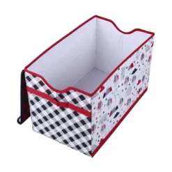 Bacati - Lumberjack Red/Black/Gray Boys Cotton Storage Toy Chest