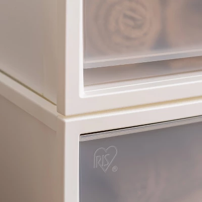 IRIS 3pk Plastic Storage Drawer White 6 IRIS 3pk Plastic Storage Drawer White - Image 6