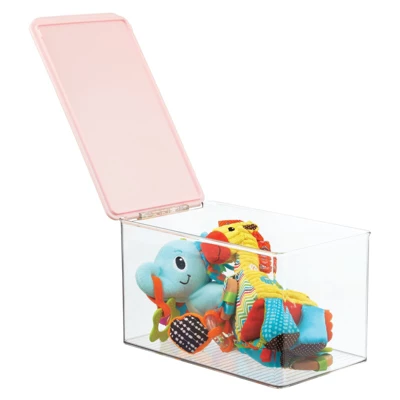 MDesign Plastic Stackable Closet Storage Bin Box With Lid, 4 Pack 6 MDesign Plastic Stackable Closet Storage Bin Box With Lid, 4 Pack - Image 6