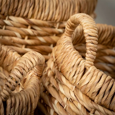 15.75"H Sullivans Chunky Woven Basket Set Of 3, Natural 1 15.75"H Sullivans Chunky Woven Basket Set Of 3, Natural