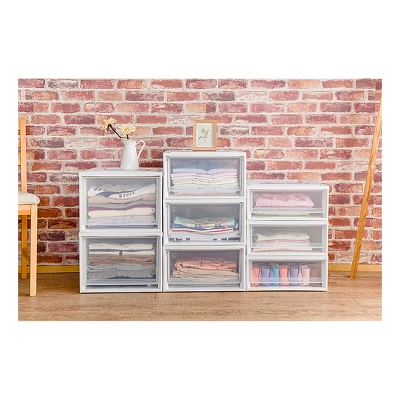 IRIS Medium Stacking Plastic Storage Drawer White 3 IRIS Medium Stacking Plastic Storage Drawer White - Image 3