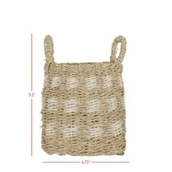 6.75 Inch Basket White Seagrass & Rope By Foreside Home & Garden -IRIS Storage Deals Store GUEST 4e45f125 889d 4921 bbed 995299b003e8