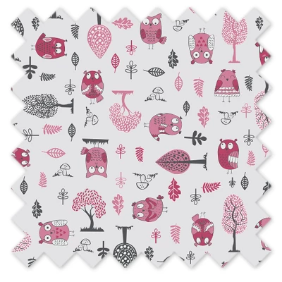 Bacati - Owls Pink/Gray Girls Cotton Storage Toy Chest 2 Bacati - Owls Pink/Gray Girls Cotton Storage Toy Chest - Image 2