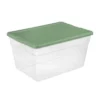 Sterilite Stackable 56 Quart Storage Tote Organizing Home And Office Containers With Secure Latching Lid And Built In Handles, (32 Pack)