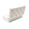Classic Touch White Wooden Decorative Box With Gold Flower Beads