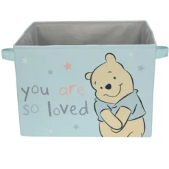 Lambs & Ivy Disney Baby Winnie The Pooh Blue Foldable Storage Basket/Container