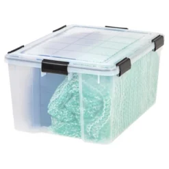 IRIS 62qt WeatherPro Plastic Storage Bin Clear