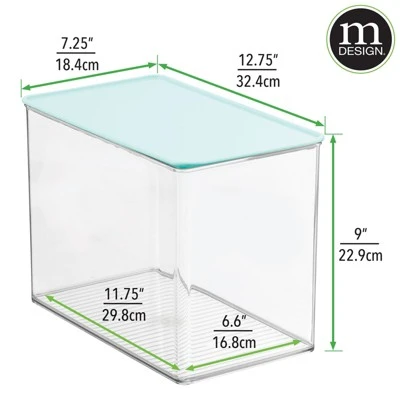 MDesign Plastic Stackable Closet Storage Bin Box With Lid 5 MDesign Plastic Stackable Closet Storage Bin Box With Lid - Image 5
