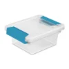 Sterilite Plastic Miniature Clip Storage Box Container With Latching Lid For Home, Office, Workspace, And Utility Space Organization