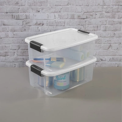 Sterilite Plastic Stackable Storage Container Bin Box Tote With White Latching Lid Organizing Solution For Home & Classroom 4 Sterilite Plastic Stackable Storage Container Bin Box Tote With White Latching Lid Organizing Solution For Home & Classroom - Image 4