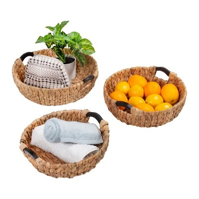Honey-Can-Do 3pc Round Natural Baskets Wood 2 Honey-Can-Do 3pc Round Natural Baskets Wood - Image 2