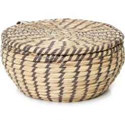 Juvale Decorative Seagrass Storage Baskets For Organizing, Round Woven Baskets In 3 Sizes With Lids, 3 Piece Set -IRIS Storage Deals Store GUEST 53fc000e eff2 48b8 b480 19da2f1ffbf0