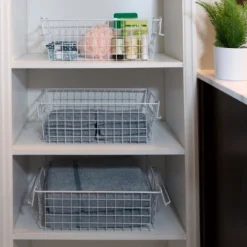 Set Of 3 Storage Bins - Basket Set For Toy, Kitchen, Closet, And Bathroom Storage - Small, Medium, And Large Shelf Organizers By Home-Complete (White) -IRIS Storage Deals Store GUEST 542786a2 4455 4389 94cd 4a693b2705cd