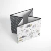 Bacati - Woodlands Gray/Beige Neutral Cotton Storage Box Small