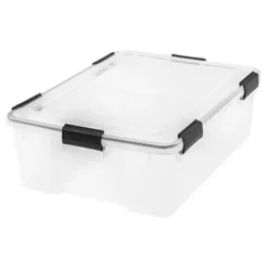 IRIS WeatherPro Plastic Storage Bin Clear With Lid -IRIS Storage Deals Store GUEST 55af95dd 1623 4a38 84a0 a92ce4515ee4