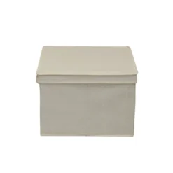 Household Essentials Set Of 2 Square Storage Boxes With Lids Cream Linen -IRIS Storage Deals Store GUEST 55b65392 7742 44d6 a496 cc7a2c5a2fd4