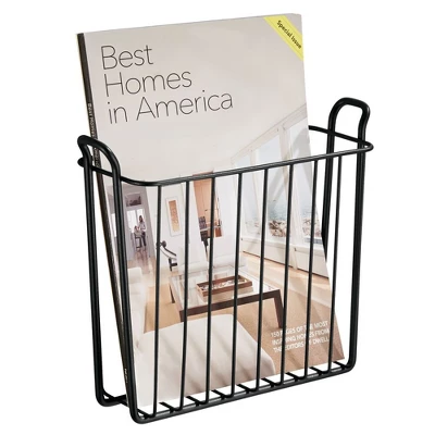 MDesign Metal Wall Mount Magazine, Book Holder, Compact Rack 5 MDesign Metal Wall Mount Magazine, Book Holder, Compact Rack - Image 5