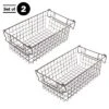 Set Of 2 Storage Bins - Basket Set For Toy, Kitchen, Closet, And Bathroom Storage - Medium Shelf Organizers With Handles By Home-Complete (Brown)